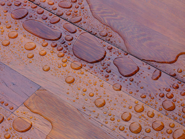 istock Wooden planks bathed in the rain 969739512