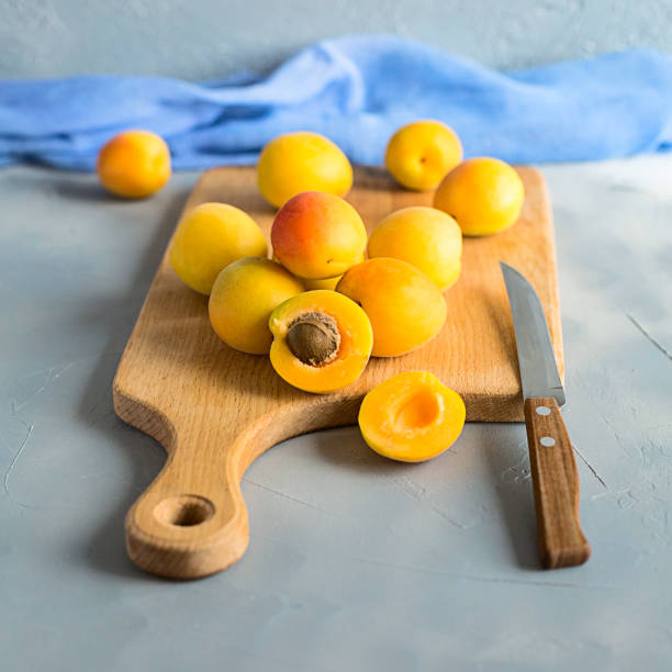 istock Fresh and ripe apricots. Summer, season fruit. 969740344