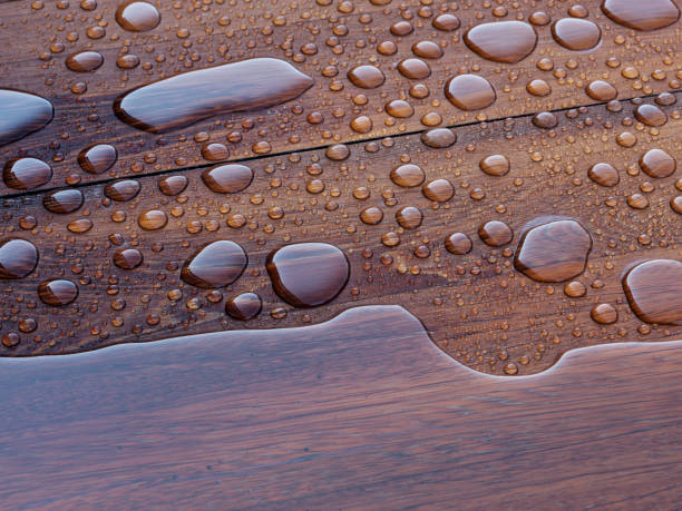 istock Wooden planks bathed in the rain 969749536