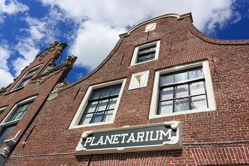 Leeuwarden, The Netherlands - August 29, 2016: View on the famous Eise Eisinga Planetarium in Franeker