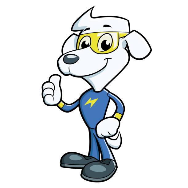 ilustrações de stock, clip art, desenhos animados e ícones de dog hero posing - heroes dog pets animal