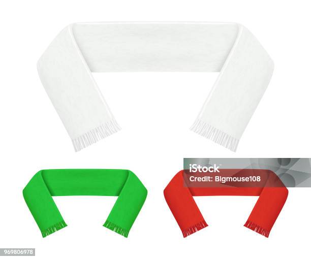 Realistic Detailed 3d Football Fans Scarf Set Vector Stock Illustration - Download Image Now