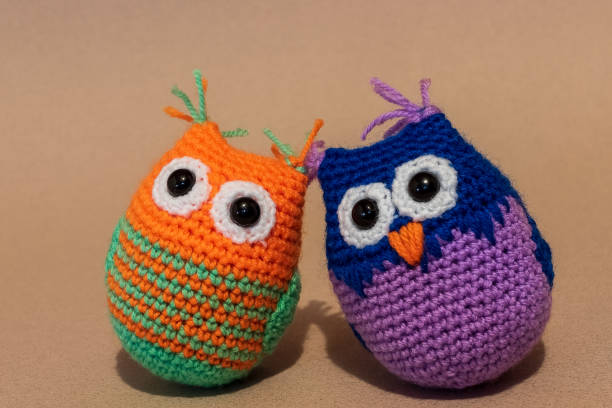 istock Homemade two soft toy owl. 969812596