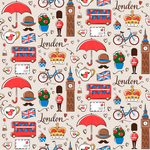 лондонская модель - london england illustrations stock illustrations