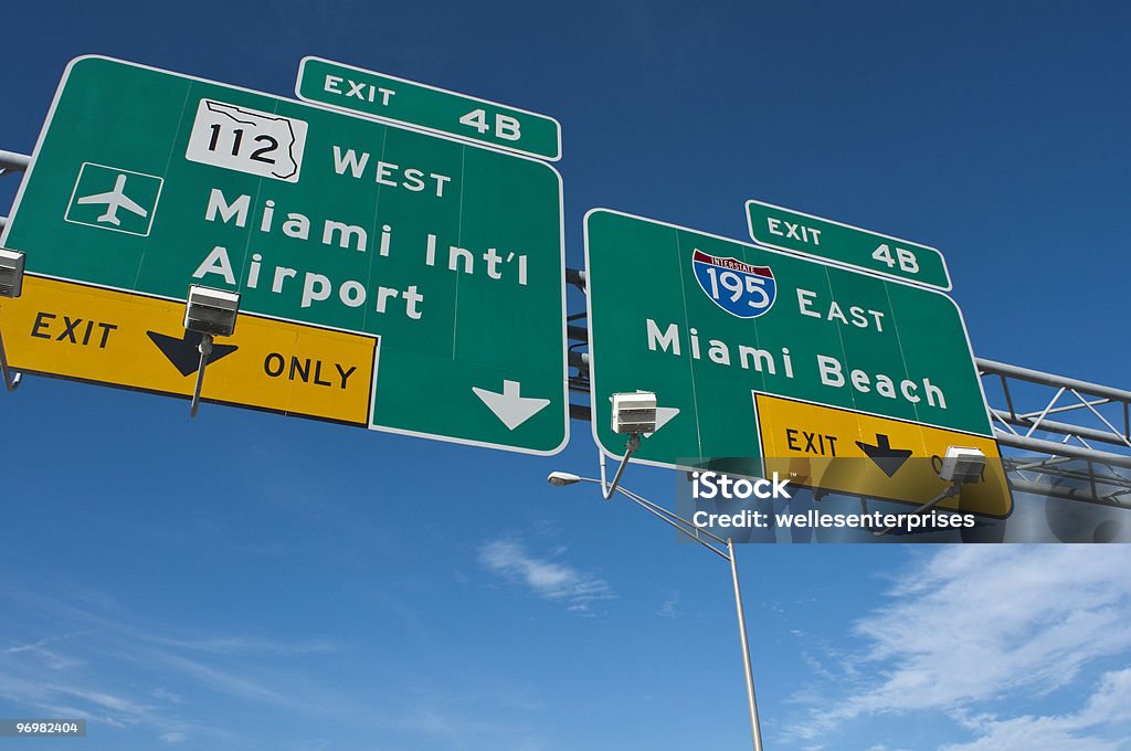 Miami Beach et l'aéroport International de - Photo de Miami libre de droits