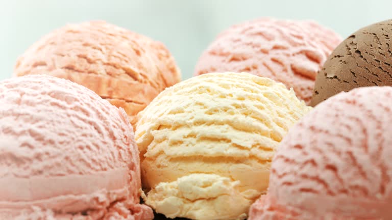 Close-up, colorful ice cream ballas