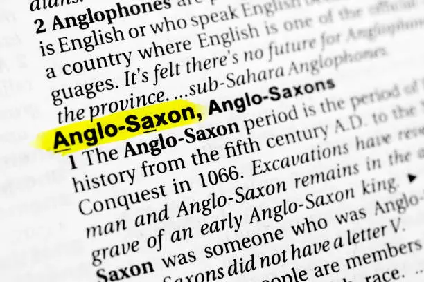 Highlighted English word "anglo saxon" and its definition in the dictionary.