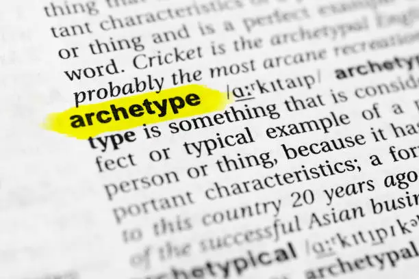 Highlighted English word "archetype" and its definition in the dictionary.