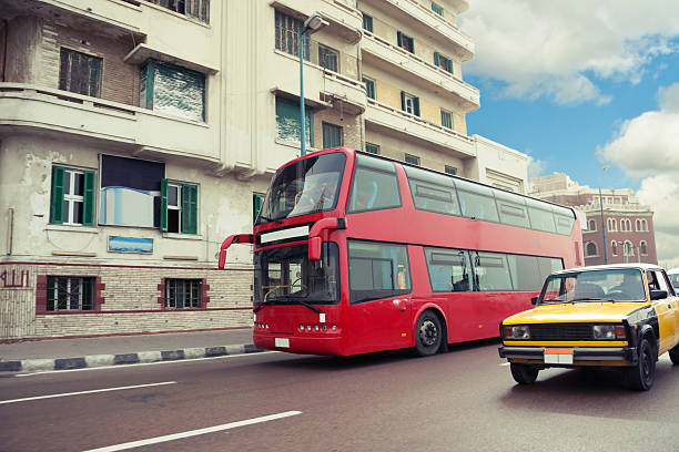 London Old Bus isolated with clipping path. White Background