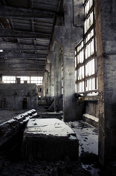 Abandoned Industrial Interior stock photo