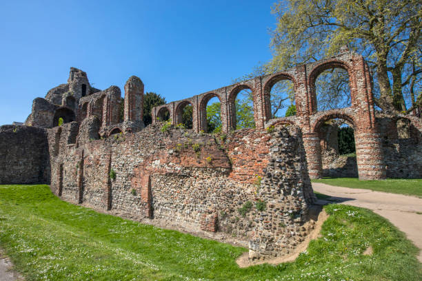 St. Botolphs Priory in Colchester, Essex, UK A view of St. Botolphs Priory in the historic market town of Colchester in Essex, UK.  The priory was a medieval Augustinian religious house. borough district type photos stock pictures, royalty-free photos & images