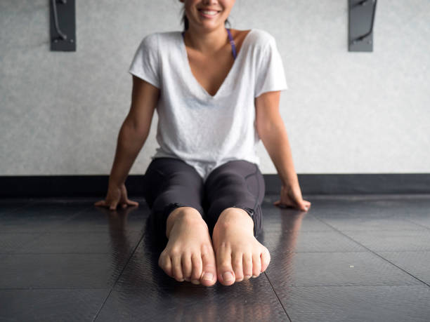 istock Dancer's pointed bare feet in the dance studio 969887548