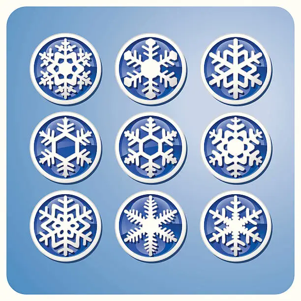 Vector illustration of Aqua Snowflake