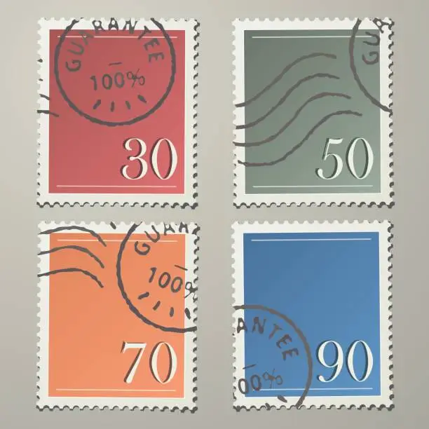 Vector illustration of Realistic Stamps