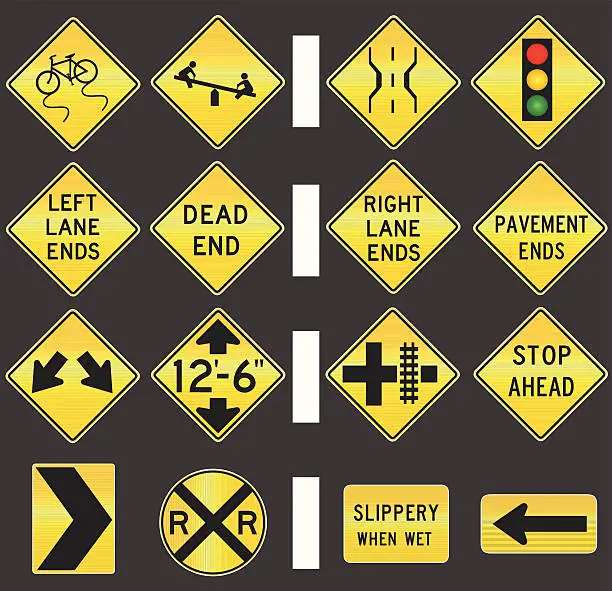 Vector illustration of vector road signs