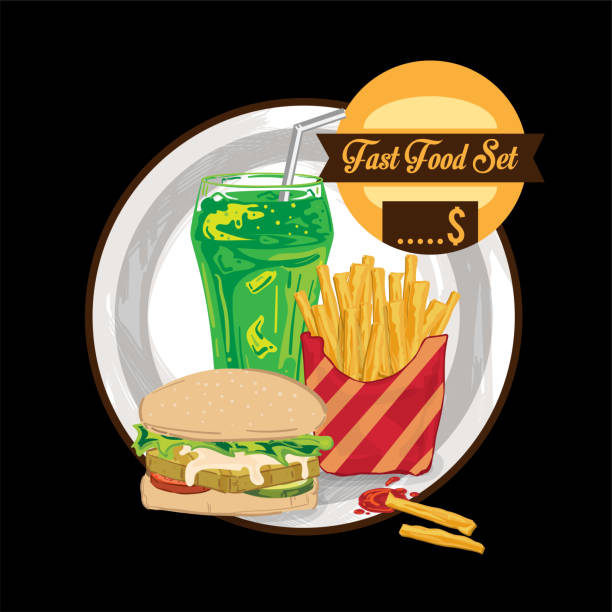 istock menu fastfood design graphic set hamburger French fries soft drink 969904440
