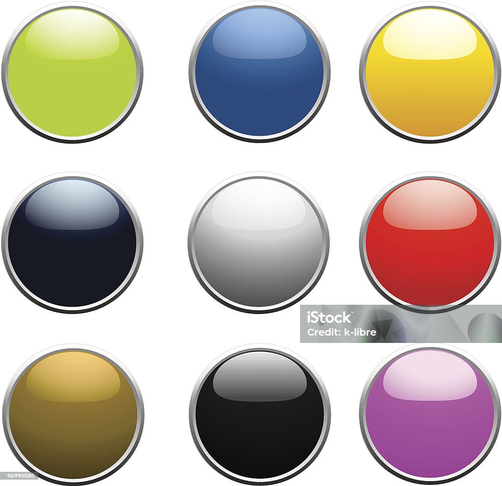One Shiny Button Shiny Button Collection Stock Illustration - Download Image Now - Black ...