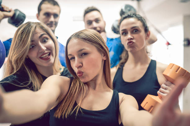 istock Group of Fit Friends Make Selfie Before Training 969909326