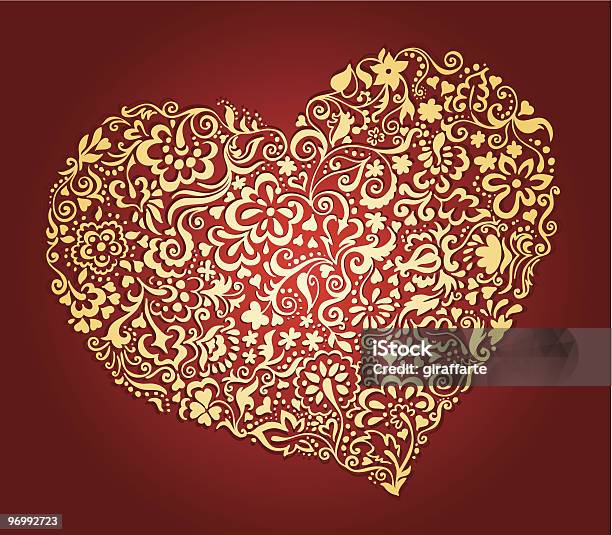 Saint Valentin Coeur Vecteurs libres de droits et plus d'images vectorielles de Amour - Amour, Bonheur, Cadeau