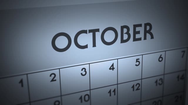 Dark Ominous Calendar Page animation - October