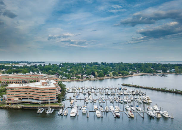 istock Aerial view of marina 969948790