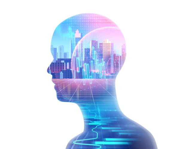 istock silhouette of virtual human on abstract technology 3d illustration 969949172