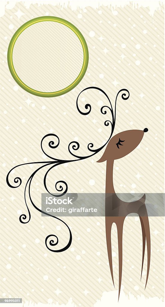 Drôle fond de Noël avec le renne - clipart vectoriel de Abstrait libre de droits
