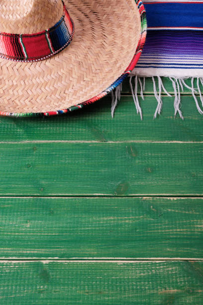 istock Mexico Cinco de Mayo wood background party Mexican vertical hat 969967126