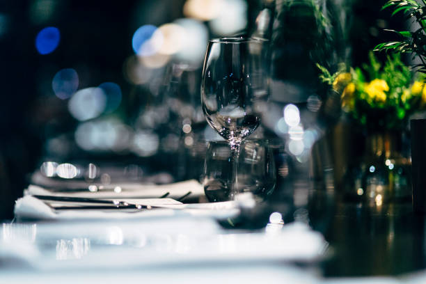 Luxury Table setting for party, Christmas, holidays and weddings.