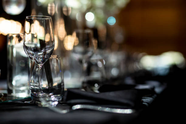 Luxury Table setting for party, Christmas, holidays and weddings.