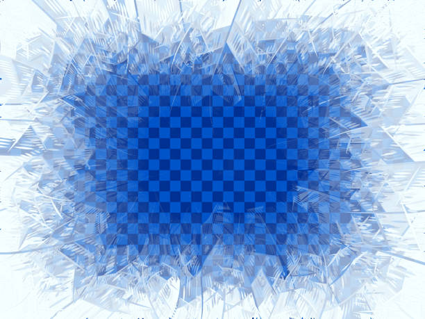 transparente winter blue frost fenster mit textfreiraum - frozen image stock-grafiken, -clipart, -cartoons und -symbole