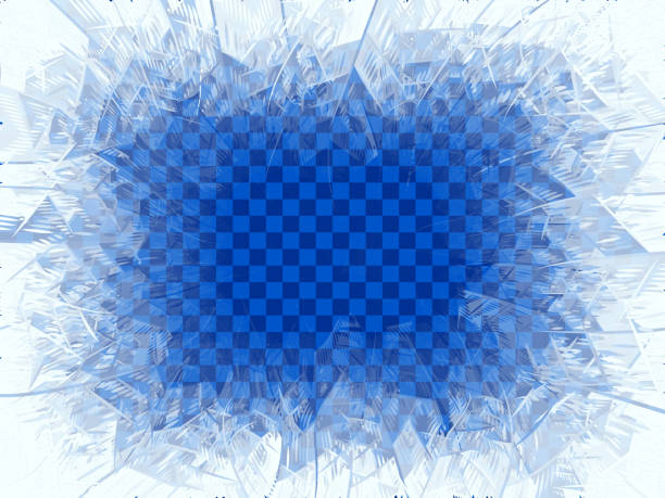 illustrations, cliparts, dessins animés et icônes de fenêtre bleue givre hiver transparent avec espace copie - frost pattern