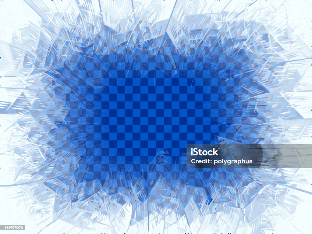 Finestra di gelo blu inverno trasparente con spazio di copia - arte vettoriale royalty-free di Ghiacciato