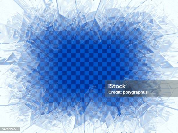Transparent Winter Blue Frost Window With Copy Space Stock Illustration - Download Image Now