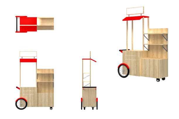 istock Souvenir Trolley Cart on a white background. 3d Rendering 969982456