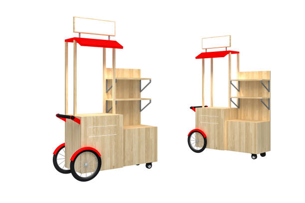 istock Souvenir Trolley Cart on a white background. 3d Rendering 969982460