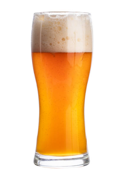 istock Cold beer in a glass isolated on white background. Clipping path 970007342