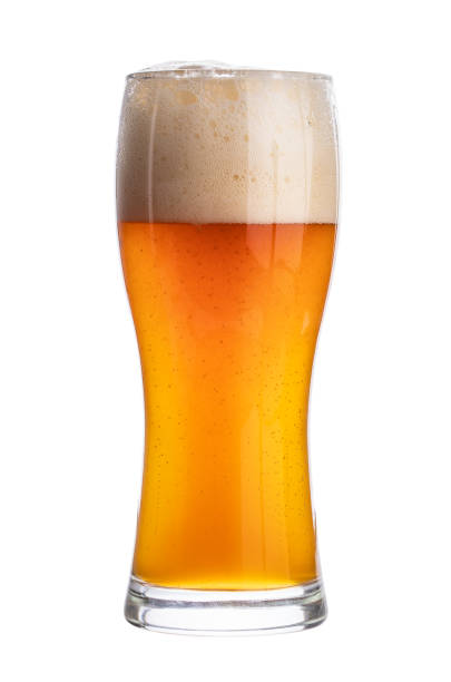 istock Cold beer in a glass isolated on white background. Clipping path 970007346