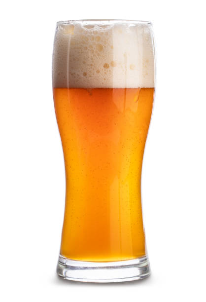 istock Cold beer in a glass isolated on white background. Clipping path 970007348