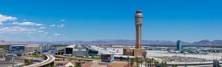 Las Vegas, Nevada - May 29, 2018 : McCarran International Airport (LAS), located south of the Las Vegas strip, is the main airport in Nevada.