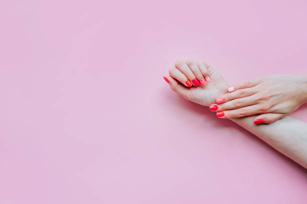 istock Bright trendy summer manicure 970013268