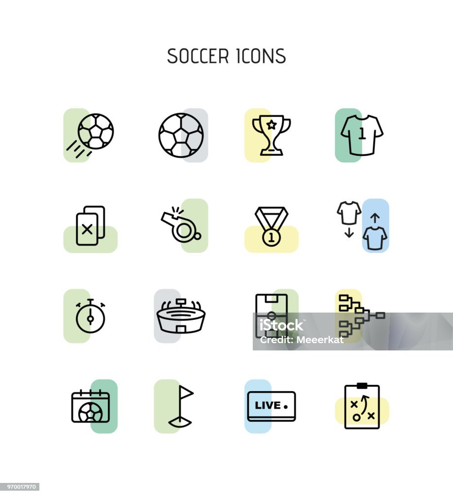 Soccer sports line icon, vector Simple Set of Soccer Related Vector Line Icons. Contains such Icons as Stadium, Field, Championship Cup and more. Agricultural Field stock vector
