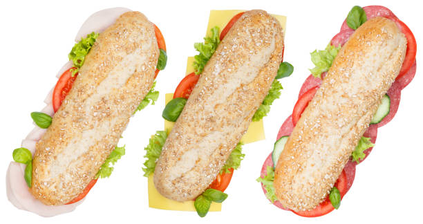 istock Sub sandwiches whole grains ham salami cheese from above 970021392