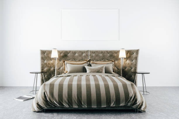 istock 3d render of beautiful bedroom, industrial style 970037280