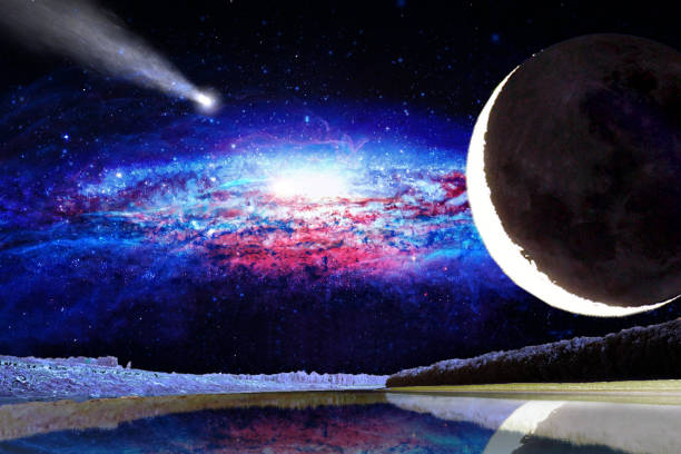 istock Moon, stars and galaxy space sky night background 970047322