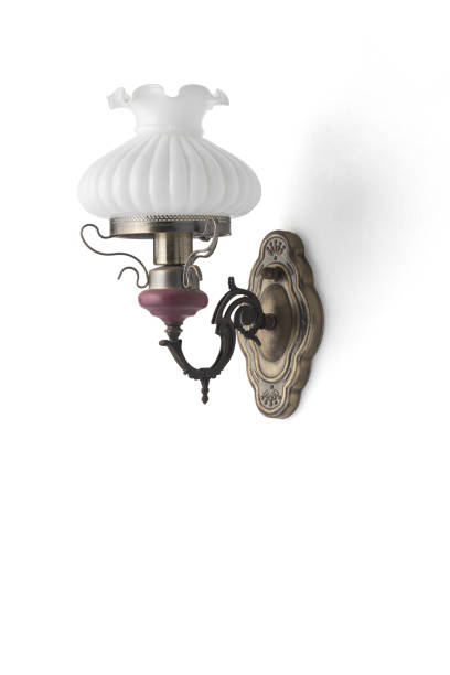 istock Classic wall light  shines on a white wall 970047422