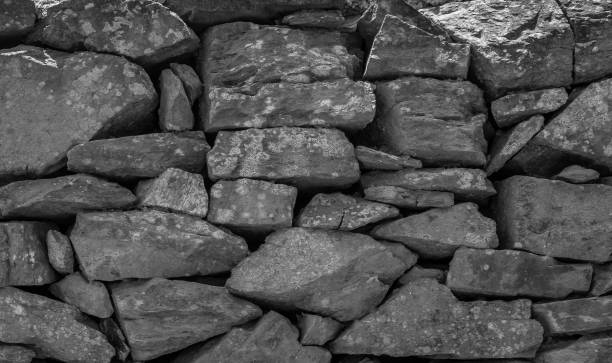 istock Old wall in country side in Black and white 970047480