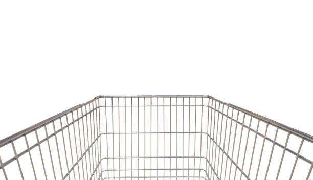 shopping cart in supermarket isolated