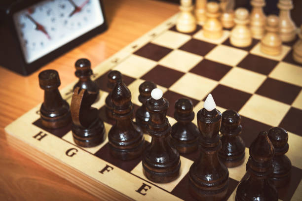 istock The beginning of the chess game. the first move 970061424