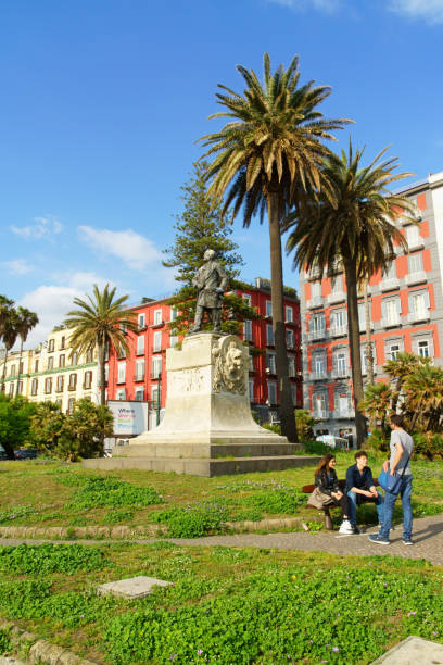 Giovanni Nicotera monument in Piazza della Vittoria in Naples, Italy stock photo
